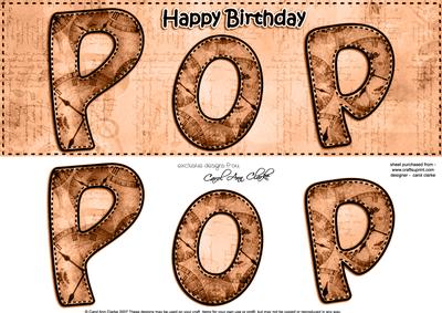Large Dl Birthday Pop Clocks 3D Decoupage