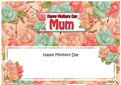 Mothers Day Mum Roses Matching Large Dl Insert