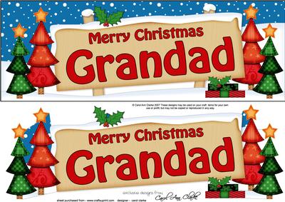 Xmas Grandad Trees Signpost Large Dl Easicut 3D Decoupage
