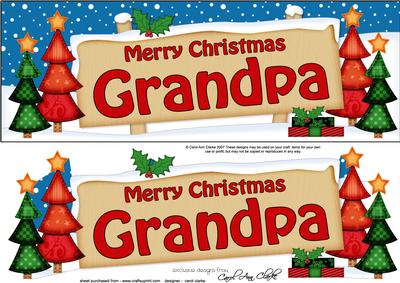 Xmas Grandpa Trees Signpost Large Dl Easicut 3D Decoupage