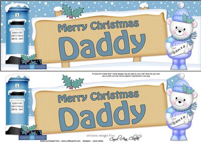 Christmas Daddy Teddy Signpost Lge Dl Easicut Decoupage
