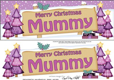 Xmas Mummy Trees Signpost Large Dl Easicut 3D Decoupage