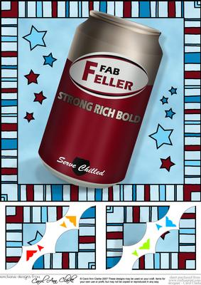 8 x 8 Fab Feller Beer Can Scalloped Corner Topper