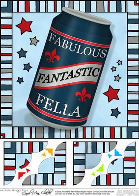 8 x 8 Fab Feller Beer Can Scalloped Corner Topper