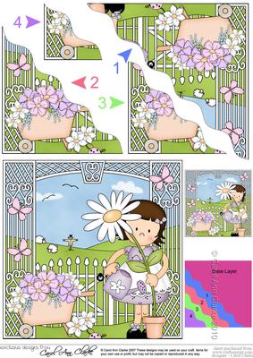 Girlz Suzi's Flower Wavy Corner Side Stacker Topper