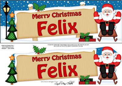 Xmas Felix Santa Signpost Large Dl Easicut Decoupage