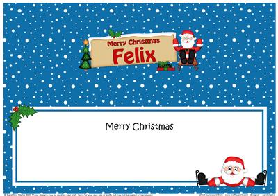 Xmas Felix Santa Signpost Large Dl Matching Insert