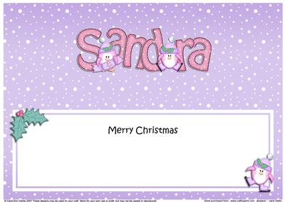 Merry Christmas Sandra Penguins Matching Large Dl Insert