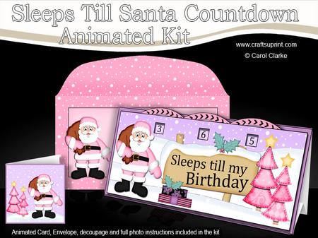 3D Xmas Santa Sleeps Till My Birthday Countdown Card