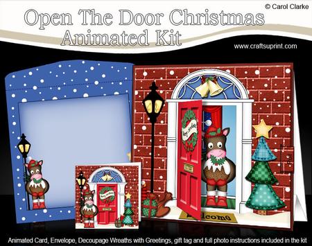 3D Xmas Gigi Horse's Pudding Animated Moveable Open Door