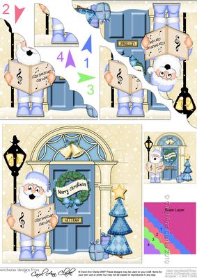 Singing Santa Christmas Door Scallop Corner Stacker