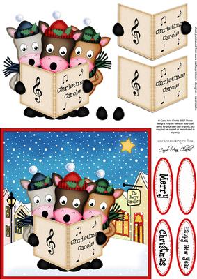 Singing Horses Merry Carollers 3D Decoupage