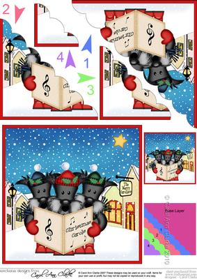 Singing Scottie Dogs Merry Carollers Scallop Corner