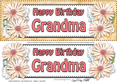 Large Dl Birthday Grandma Daisies Floral 3D Decoupage