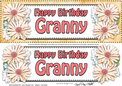 Large Dl Birthday Granny Daisies Floral 3D Decoupage