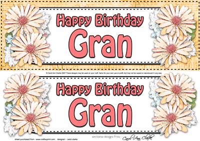 Large Dl Birthday Gran Daisies Floral 3D Decoupage