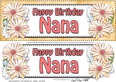 Large Dl Birthday Nana Daisies Floral 3D Decoupage