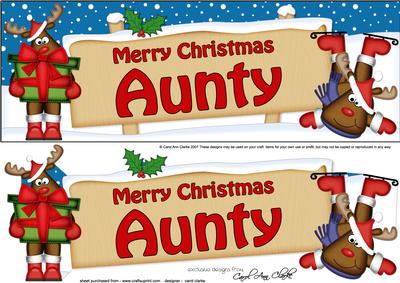 Xmas Aunty Rudolph Signpost Lge Dl Decoupage