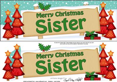 Xmas Sister Trees Signpost Large Dl Easicut 3D Decoupage