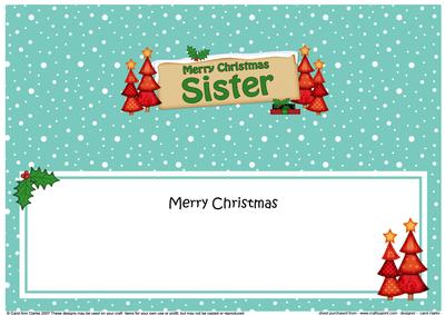 Xmas Sister Trees Signpost Large Dl Matching Insert