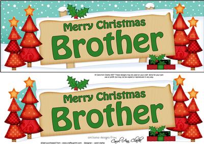 Xmas Brother Trees Signpost Large Dl Easicut 3D Decoupage