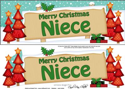 Xmas Niece Trees Signpost Large Dl Easicut 3D Decoupage