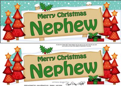 Xmas Nephew Trees Signpost Large Dl Easicut 3D Decoupage