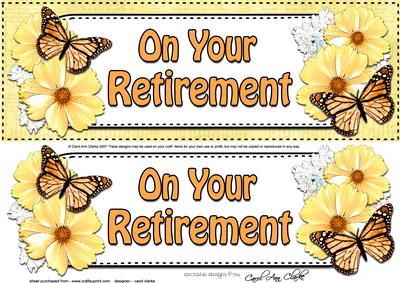 Large Dl Retirement Floral Butterflies 3D Decoupage
