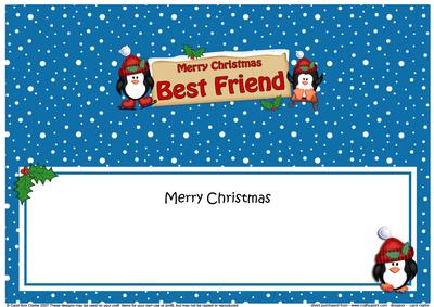 Xmas Best Friend Penguins Signpost Large Dl Matching Insert