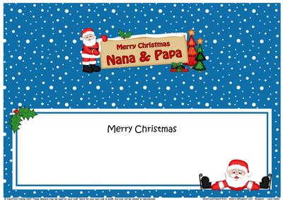 Xmas Nana & Papa Santa Signpost Lge Dl Matching Insert