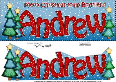 Christmas Boyfriend Andrew Trees Large Dl & 3D Decoupage