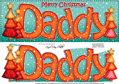 Christmas Daddy Trees Large Dl & 3D Decoupage