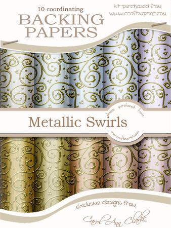 Metallics 'gold Metallic Swirls' Backing Papers Kit