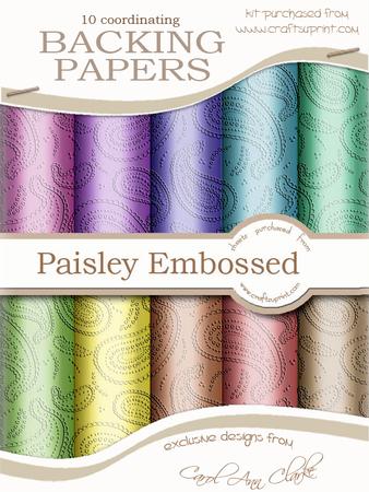 'paisley Embossed' Shabby Summertime Backing Paper Kit
