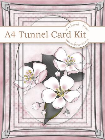 A4 Apple Blossom in Apricot Tunnel Card Kit