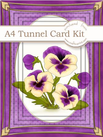 A4 Pansy in Magenta Tunnel Card Kit