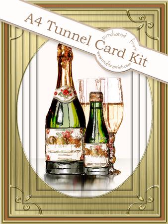 A4 Champagne Celebrations Tunnel Card Kit