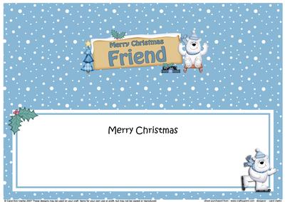 Xmas Friend Polar Bear Signpost Lge Dl Insert