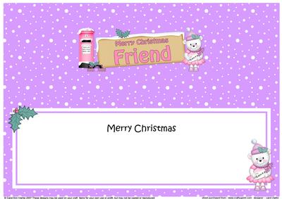 Xmas Friend Teddy Tess Signpost Lge Dl Insert