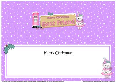 Xmas Best Friend Teddy Tess Signpost Lge Dl Insert