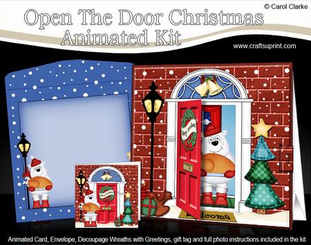 3D Xmas Polar Bear's Turkey Animated Moveable Open Door