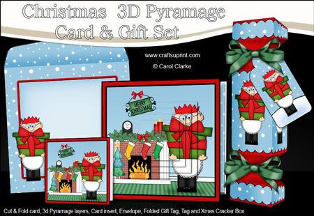 3D Bert's Present Fireplace Xmas Pyramage Gift Set & Cracker