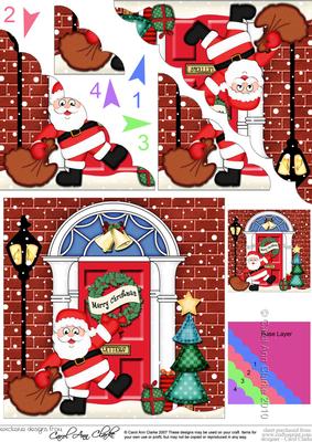 Santa's Sack Christmas Door Scallop Corner Stacker Topper