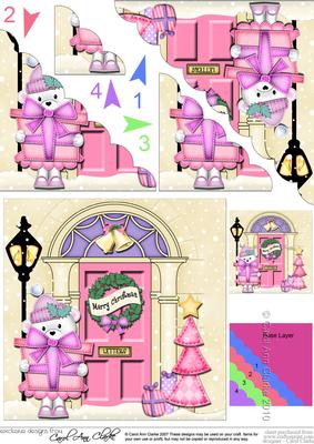 Teddy Tess's Present Christmas Door Scallop Corner Stacker