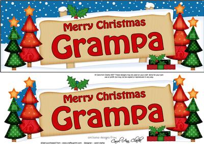 Xmas Grampa Trees Signpost Large Dl Easicut 3D Decoupage