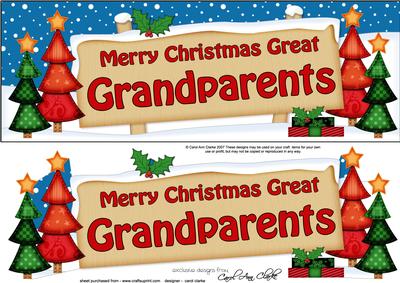 Xmas Great Grandparents Trees Signpost Lge Dl Easicut 3D
