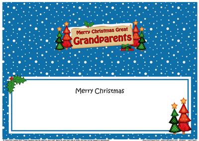 Xmas Great Grandparents Trees Signpost Large Dl Insert