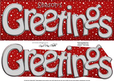 Large Dl Season's Greetings Quick Card 3D Decoupage