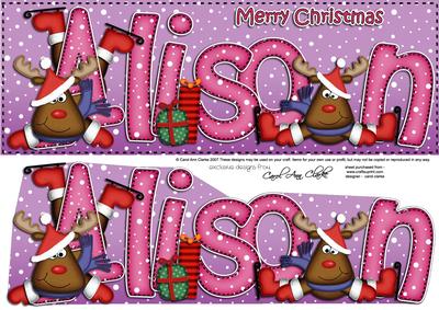 Merry Christmas Alison Rudolph Large Dl & 3D Decoupage