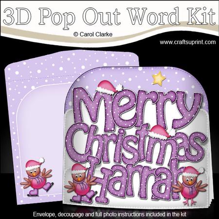 Merry Christmas Hannah Robins Pop Out Xmas Word Card